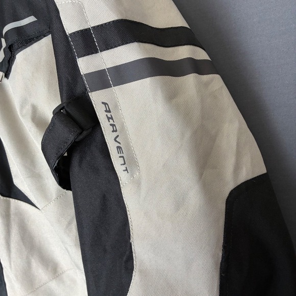 HWK Adventure Touring Motorcycle Jacket Men's Size XL Cream Black - Picture 3 of 12